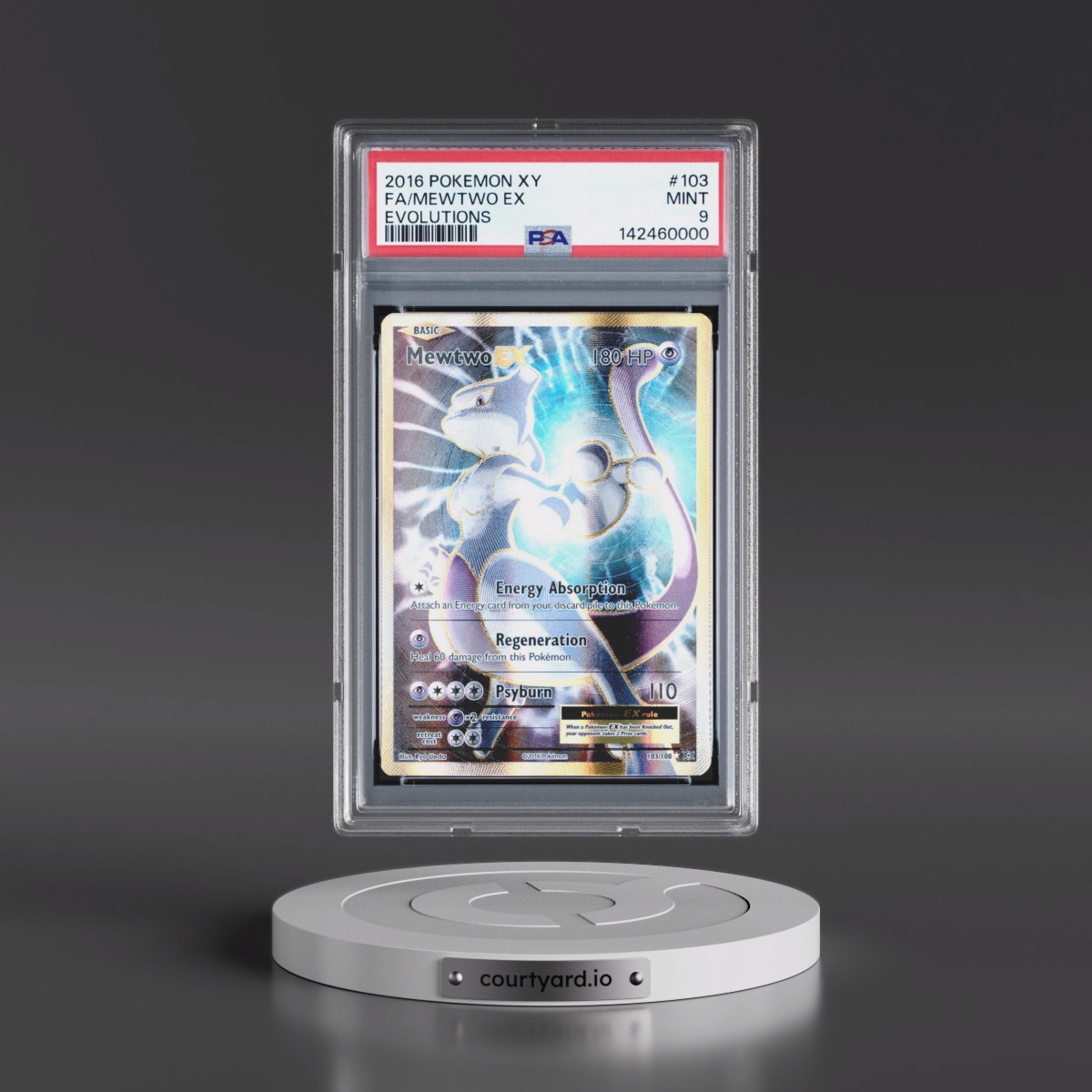 2016 Pokémon XY Evolutions #103 Mewtwo EX - Holo Full Art (PSA 9 MINT)