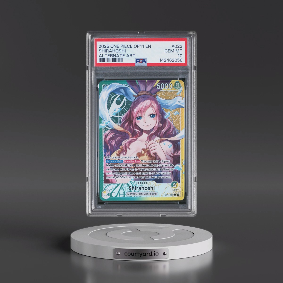 2025 One Piece OP11-A Fist of Divine Speed #022 Shirahoshi - Alternate Art (PSA 10 GEM MINT)