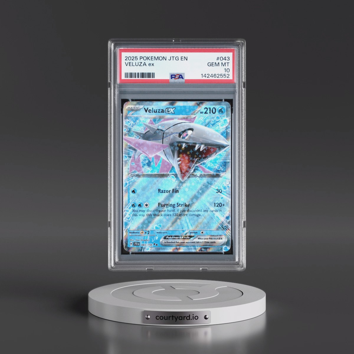 2025 Pokémon Jtg EN-Journey Together #043 Veluza EX - Holo (PSA 10 GEM MINT)