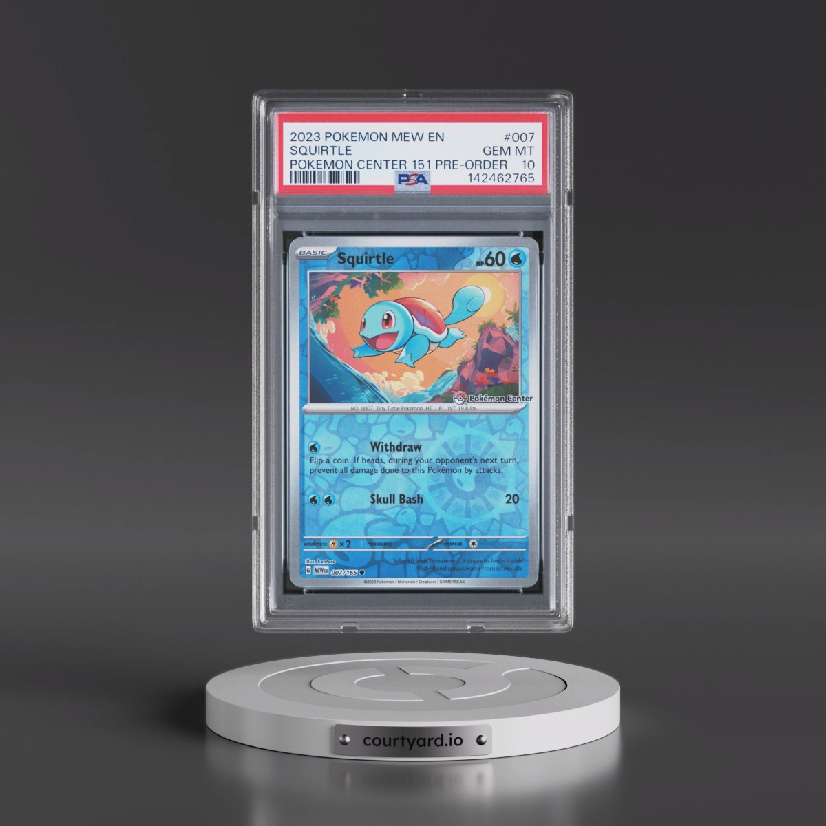 2023 Pokémon Mew EN-151 #007 Squirtle - Pokemon Center 151 Pre-Order Promo (PSA 10 GEM MINT)