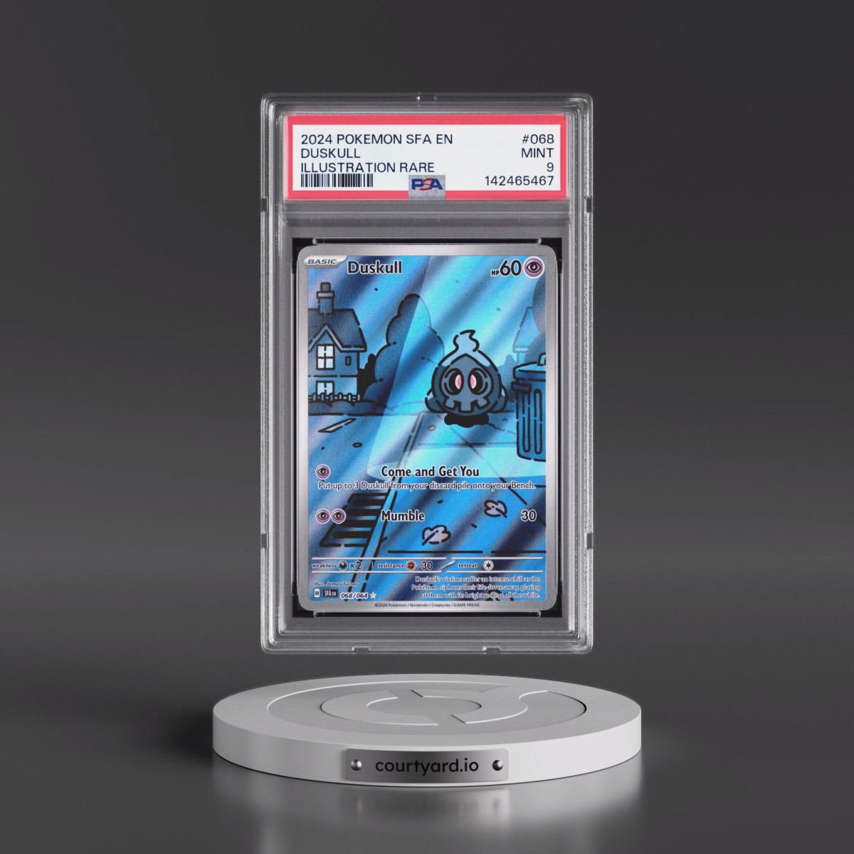 2024 Pokémon Sfa EN-Shrouded Fable #068 Duskull - Illustration Rare (PSA 9 MINT)