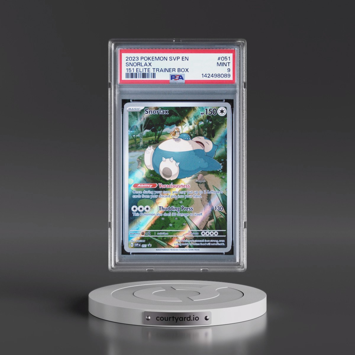 2023 Pokémon Svp EN-SV Black Star Promo #051 Snorlax - 151 Elite Trainer Box (PSA 9 MINT)