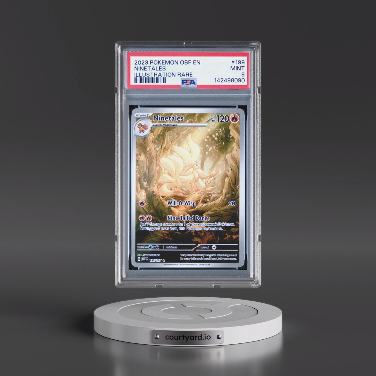 2023 Pokémon Obf EN-Obsidian Flames #199 Ninetales - Illustration Rare (PSA 9 MINT)