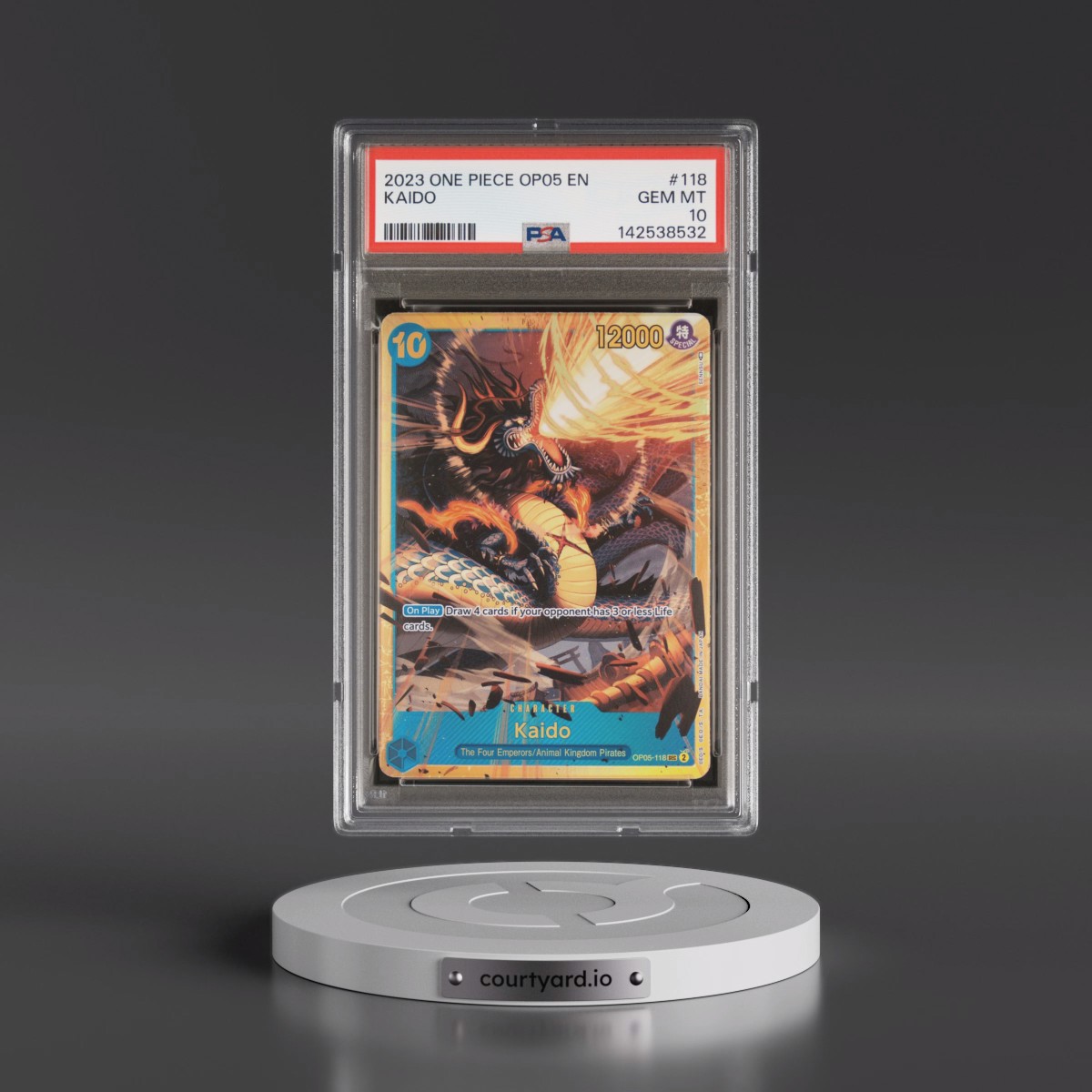 2023 One Piece OP05-Awakening of the New Era #118 Kaido (PSA 10 GEM MINT)