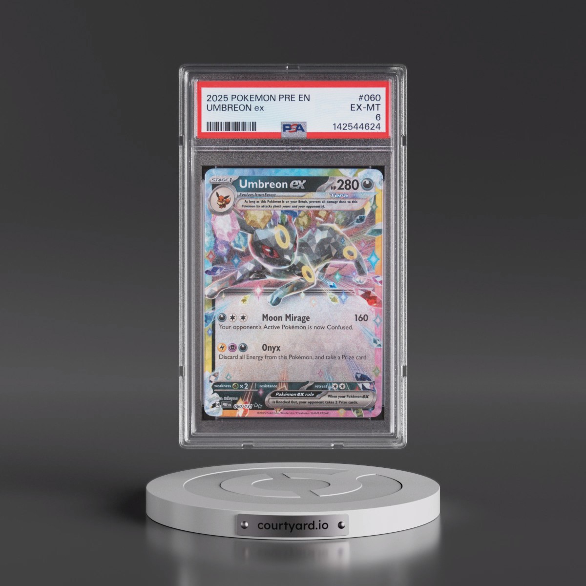 2025 Pokémon Pre EN-Prismatic Evolutions #060 Umbreon EX - Holo (PSA 6 EX-MT)