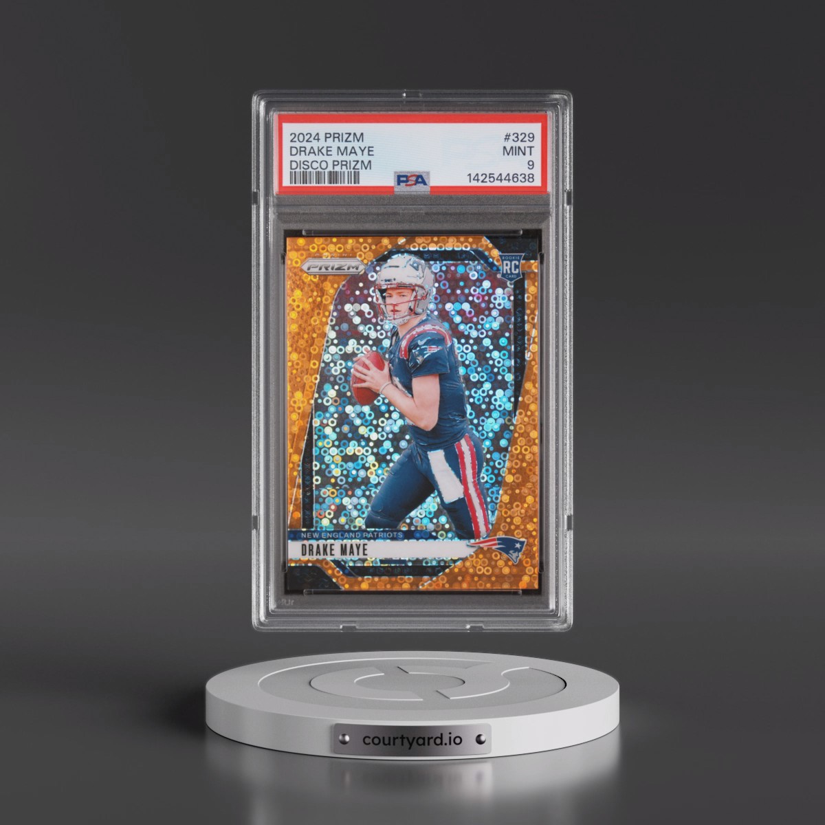 2024 Panini Prizm #329 Drake Maye - Disco Prizm (PSA 9 MINT)