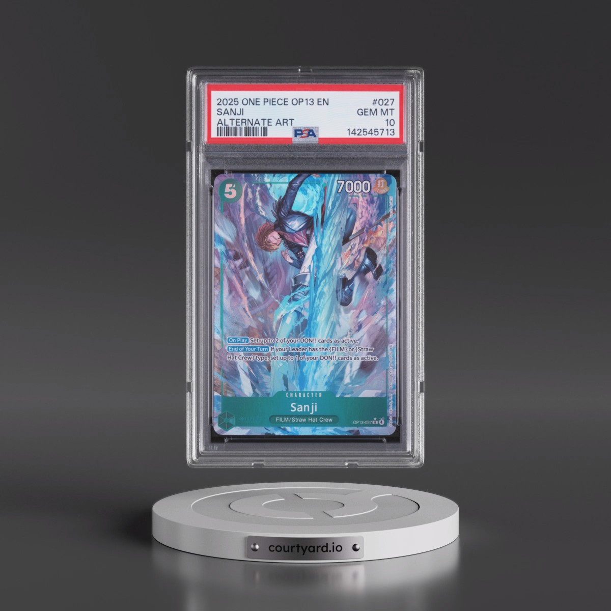 2025 One Piece OP13-Carrying on His Will #027 Sanji - Alternate Art (PSA 10 GEM MINT)