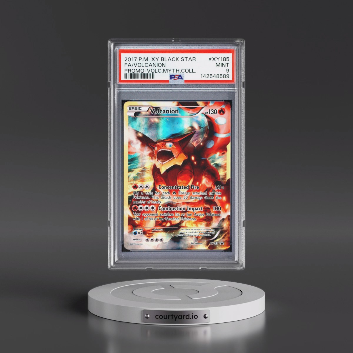 2017 Pokémon XY Black Star Promo #XY185 Volcanion - Full Art Volcanion Mythical Collection (PSA 9 MINT)