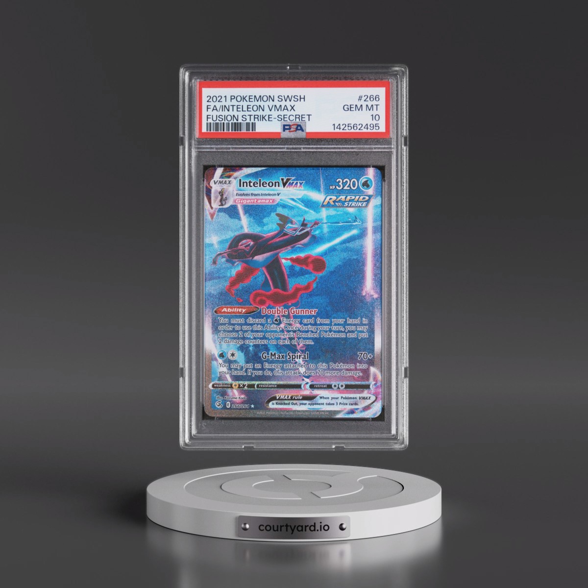 2021 Pokémon Sword & Shield Fusion Strike #266 Inteleon Vmax - Full Art Secret (PSA 10 GEM MINT)