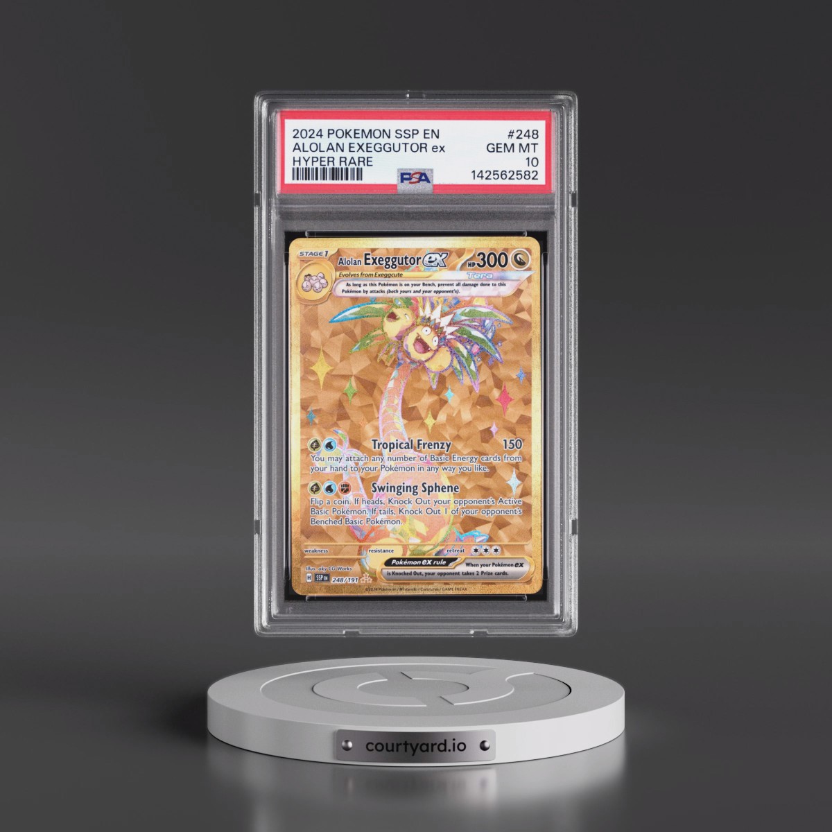 2024 Pokémon Ssp EN-Surging Sparks #248 Alolan Exeggutor EX - Holo Hyper Rare (PSA 10 GEM MINT)
