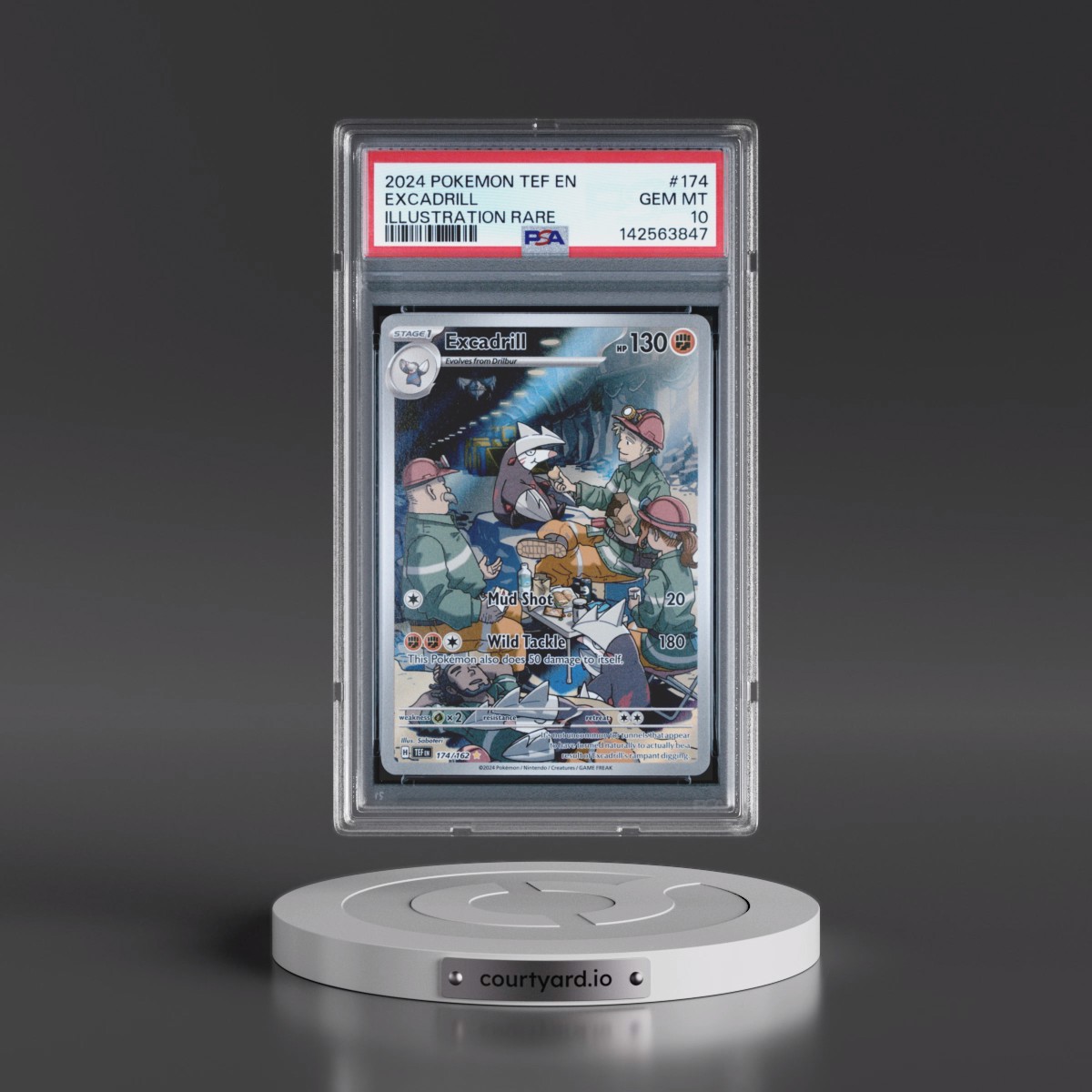 2024 Pokémon Tef EN-Temporal Forces #174 Excadrill - Illustration Rare (PSA 10 GEM MINT)