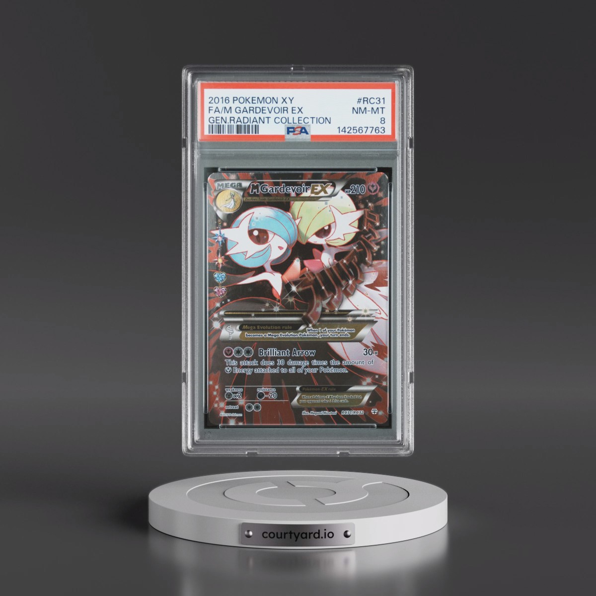 2016 Pokémon XY Generations Radiant Collection #RC31 M Gardevoir EX - Holo Full Art (PSA 8 NM-MT)