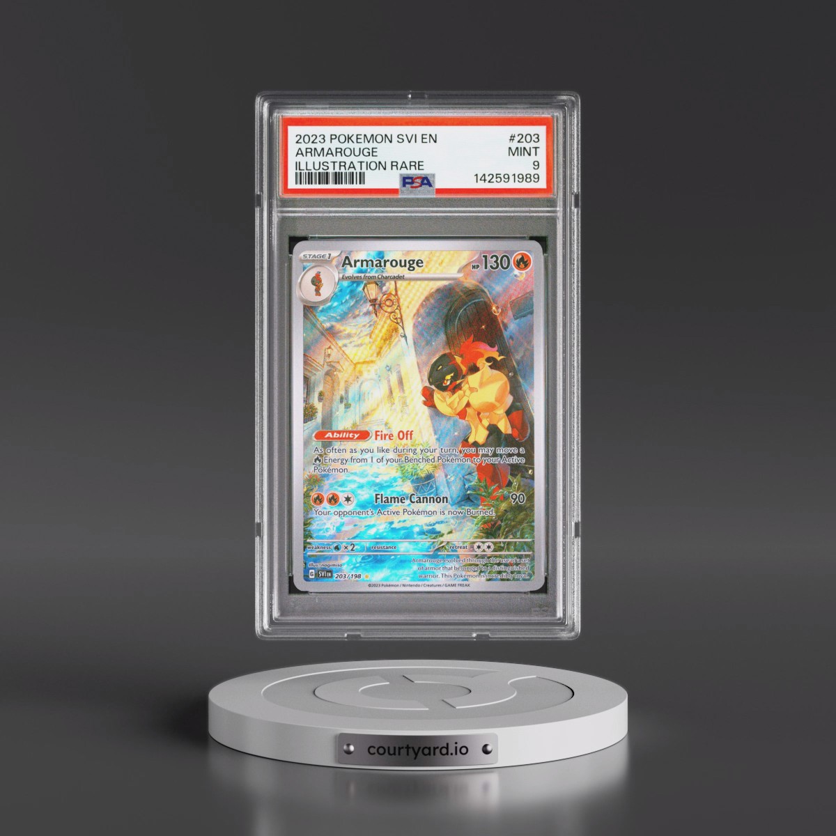 2023 Pokémon Svi EN-Scarlet & Violet #203 Armarouge - Illustration Rare (PSA 9 MINT)