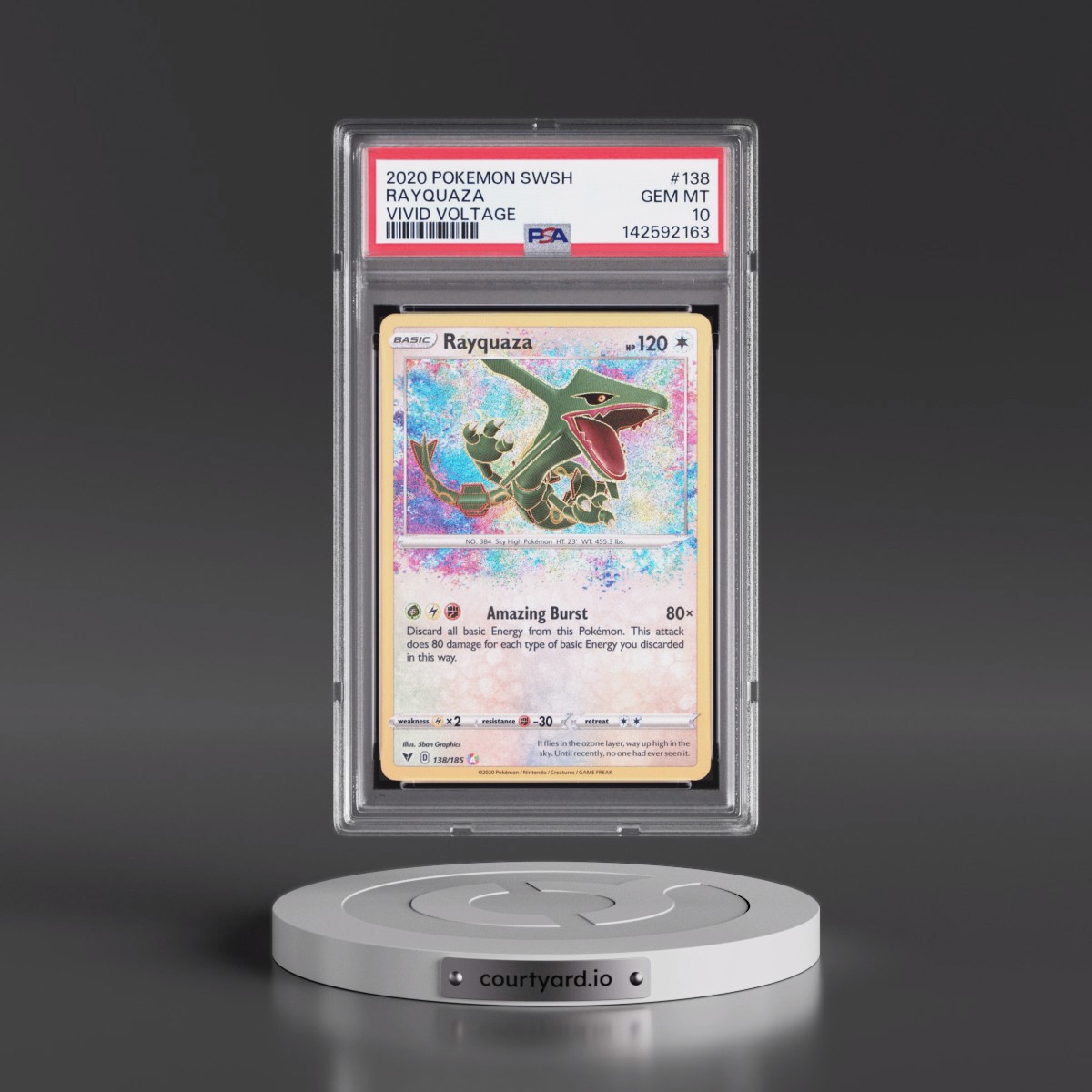 2020 Pokémon Sword & Shield Vivid Voltage #138 Rayquaza (PSA 10 GEM MINT)