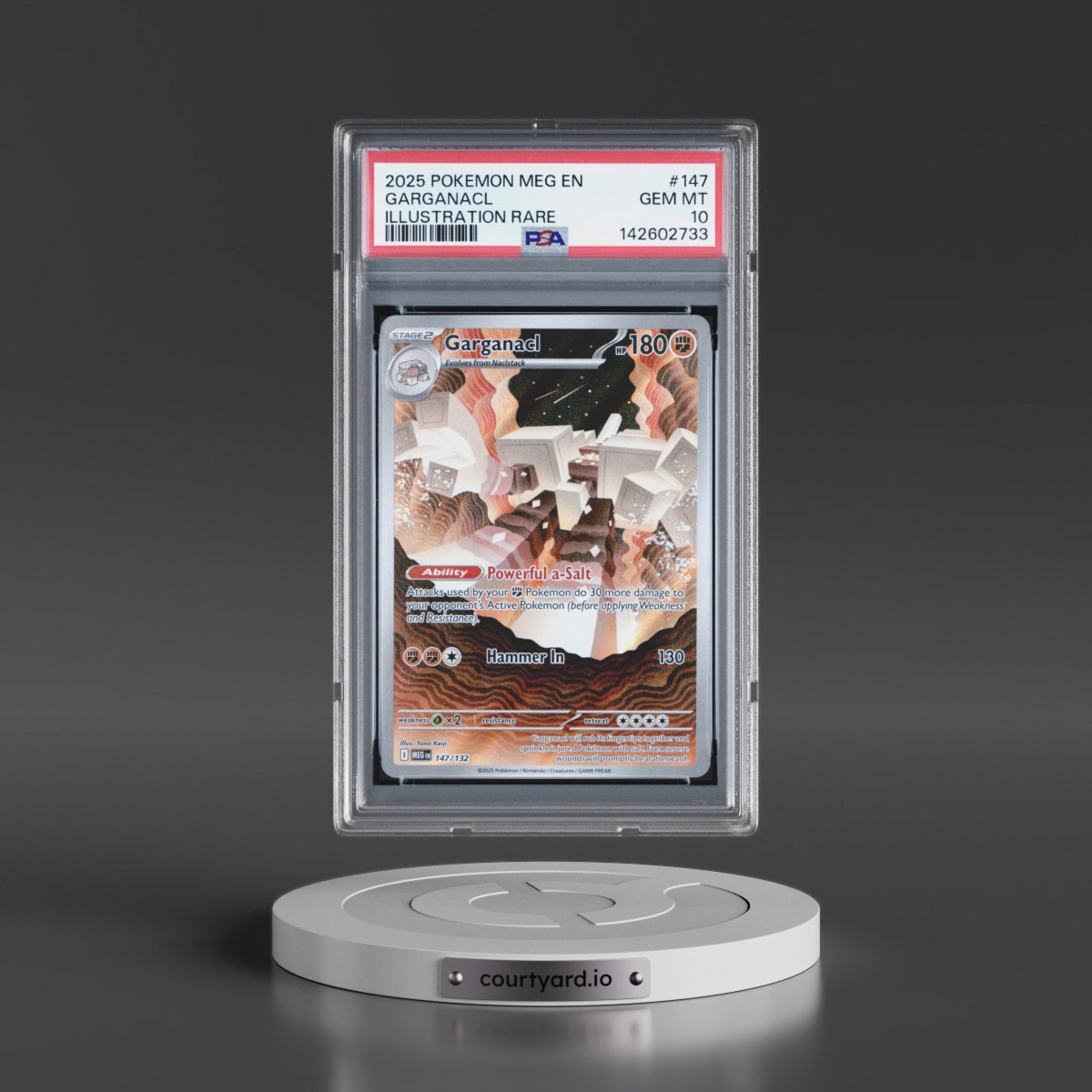 2025 Pokémon Meg EN-Mega Evolution #147 Garganacl - Illustration Rare (PSA 10 GEM MINT)