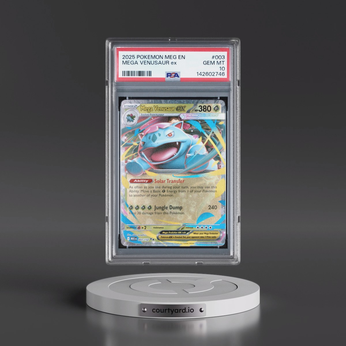2025 Pokémon Meg EN-Mega Evolution #003 Mega Venusaur EX - Holo (PSA 10 GEM MINT)