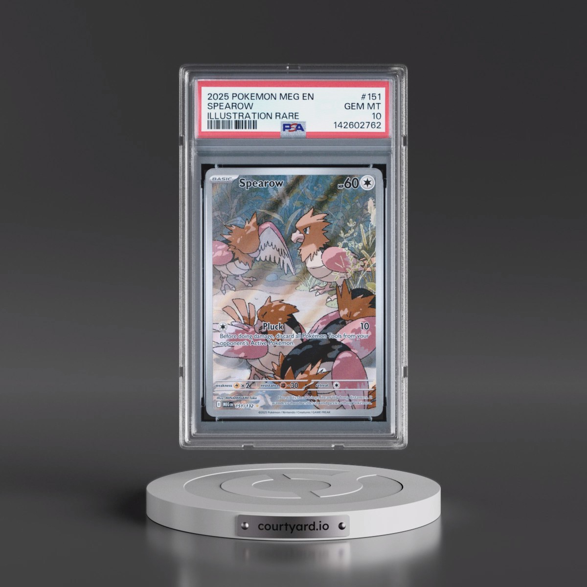 2025 Pokémon Meg EN-Mega Evolution #151 Spearow - Illustration Rare (PSA 10 GEM MINT)