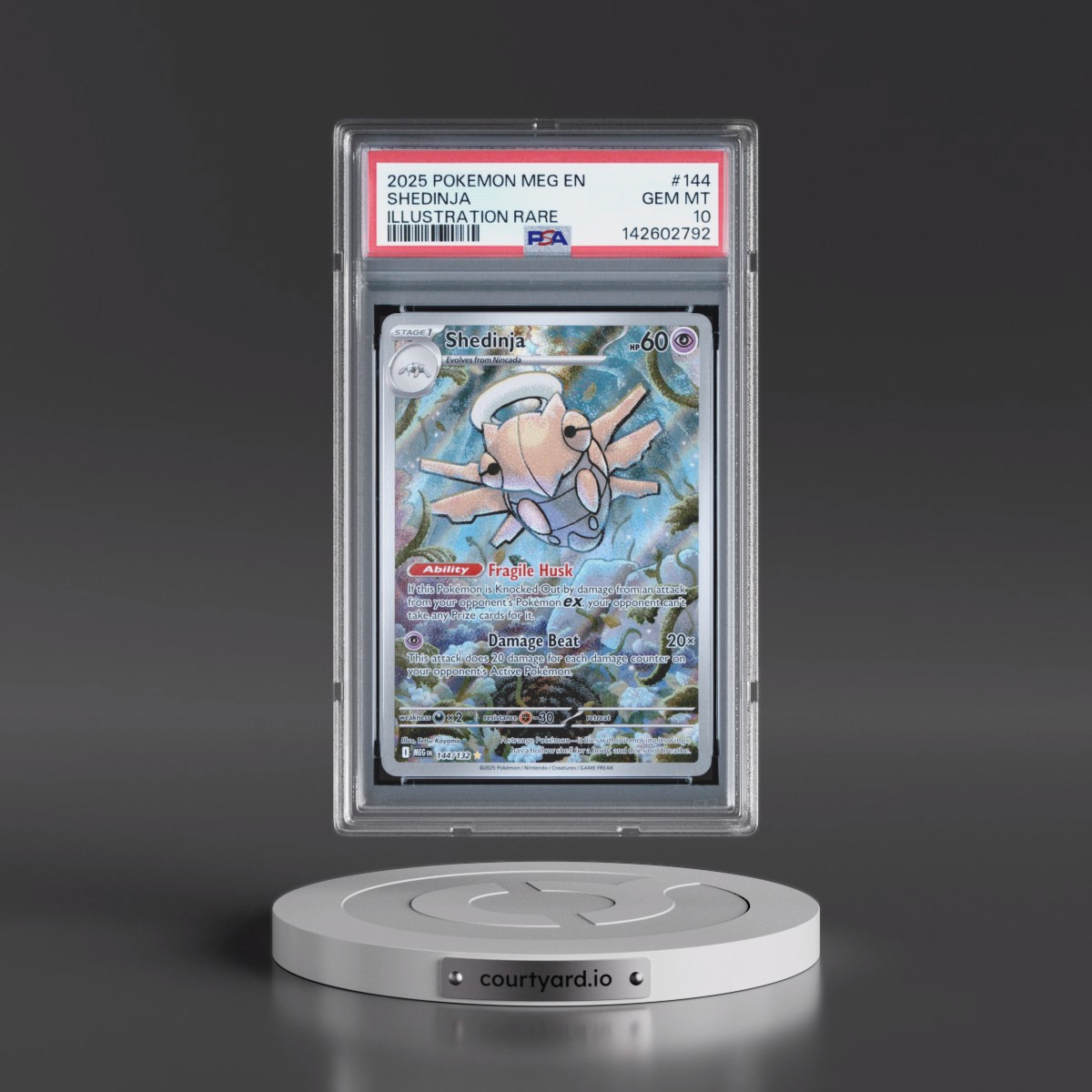 2025 Pokémon Meg EN-Mega Evolution #144 Shedinja - Illustration Rare (PSA 10 GEM MINT)