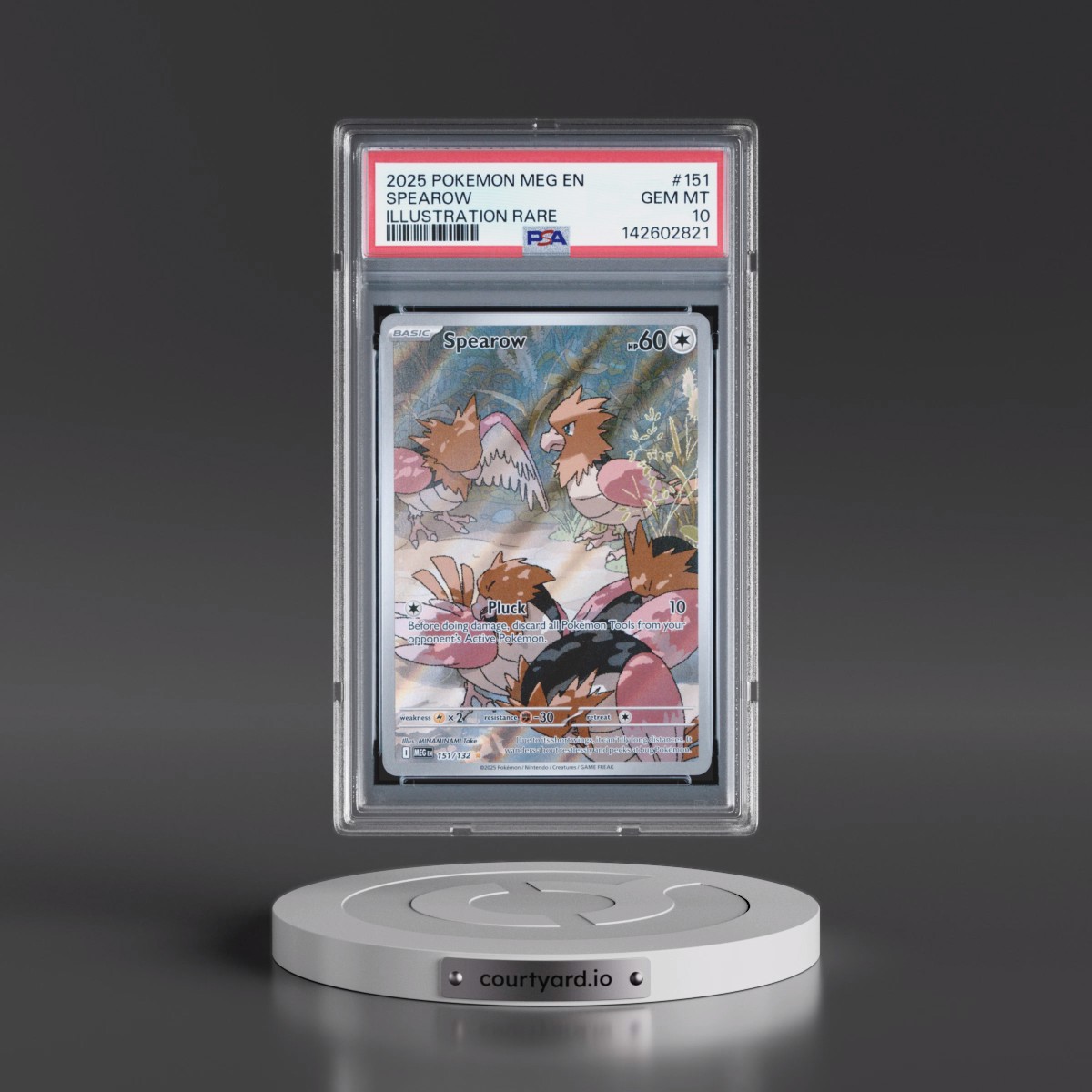 2025 Pokémon Meg EN-Mega Evolution #151 Spearow - Illustration Rare (PSA 10 GEM MINT)