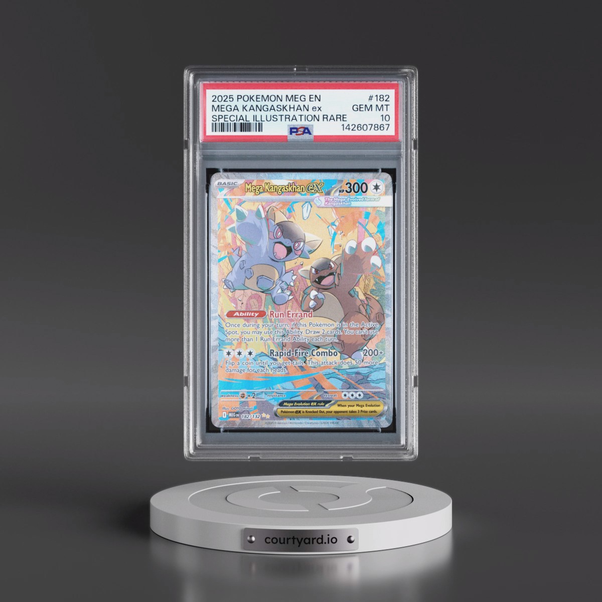 2025 Pokémon Meg EN-Mega Evolution #182 Mega Kangaskhan EX - Holo Special Illustration Rare (PSA 10 GEM MINT)