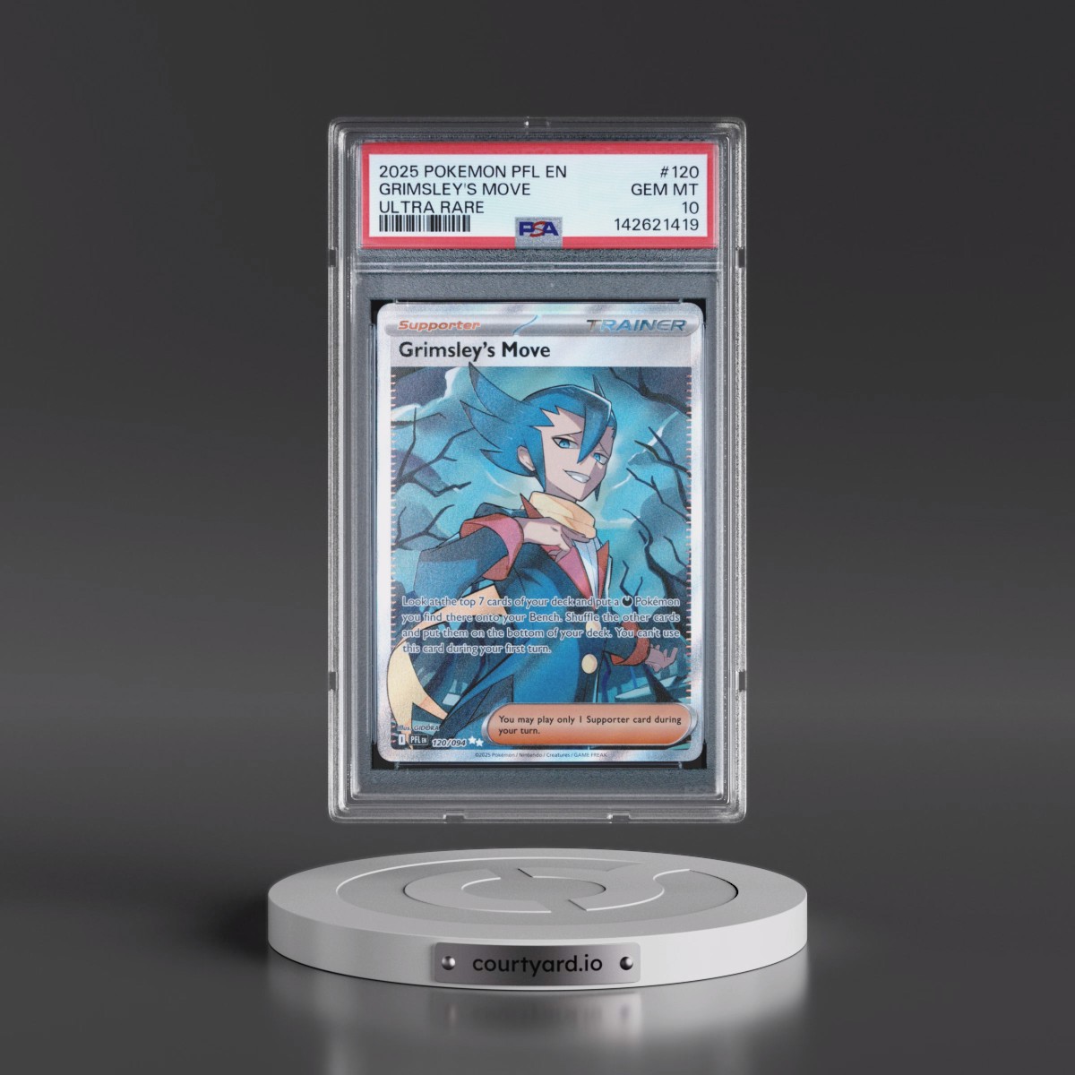 2025 Pokémon Pfl EN-Phantasmal Flames #120 Grimsley's Move - Ultra Rare (PSA 10 GEM MINT)
