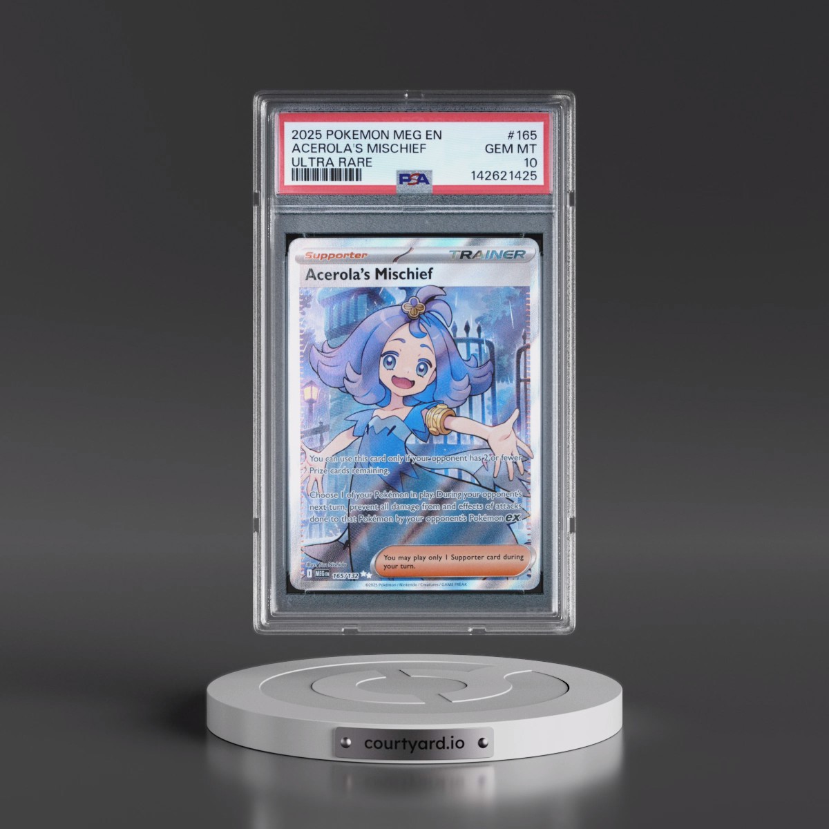 2025 Pokémon Meg EN-Mega Evolution #165 Acerola's Mischief - Ultra Rare (PSA 10 GEM MINT)
