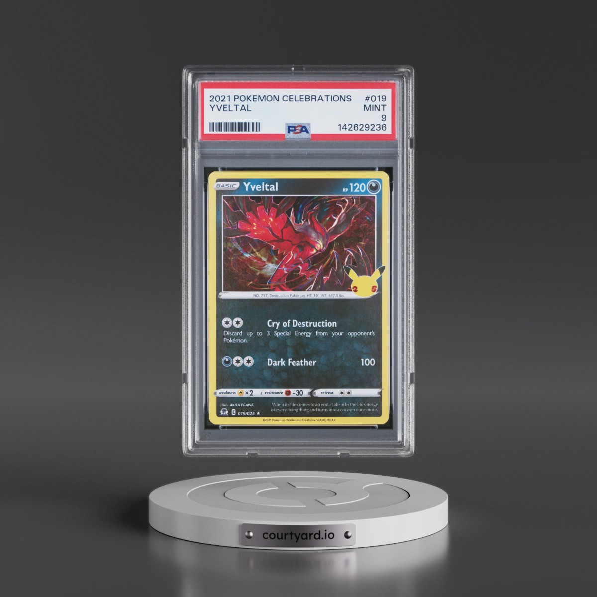 2021 Pokémon Celebrations #019 Yveltal (PSA 9 MINT)