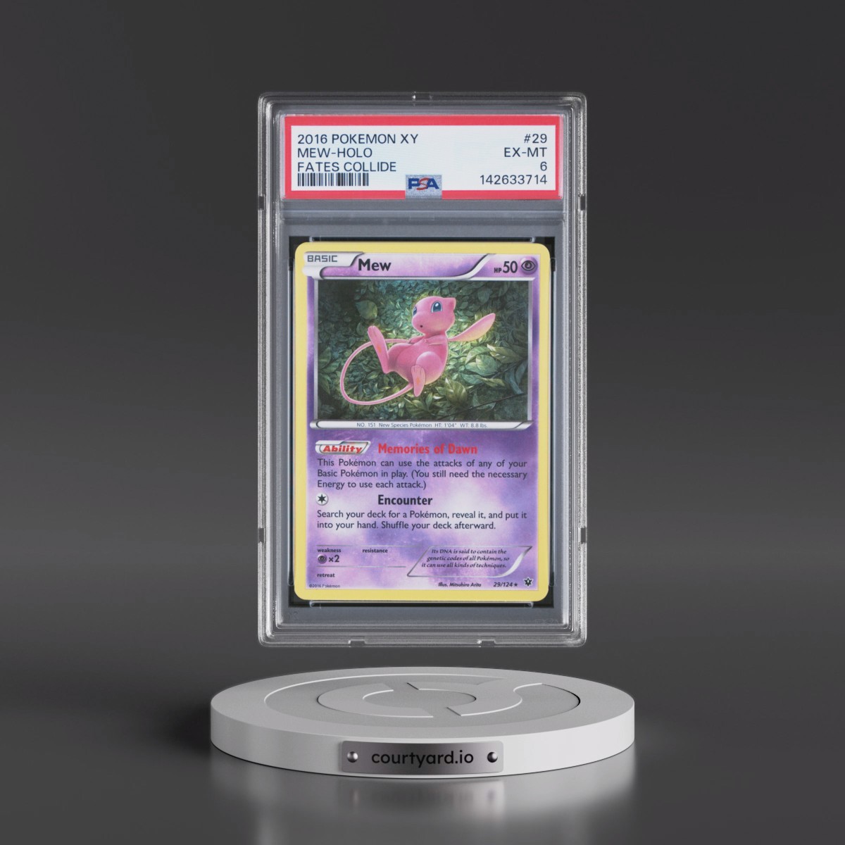 2016 Pokémon XY Fates Collide #29 Mew - Holo (PSA 6 EX-MT)