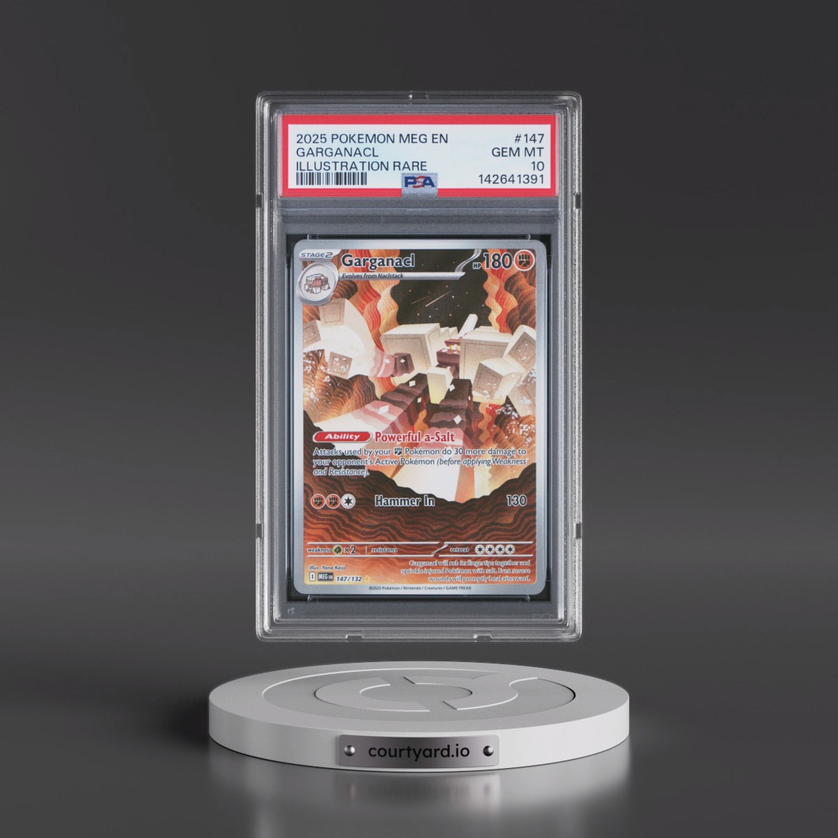 2025 Pokémon Meg EN-Mega Evolution #147 Garganacl - Illustration Rare (PSA 10 GEM MINT)