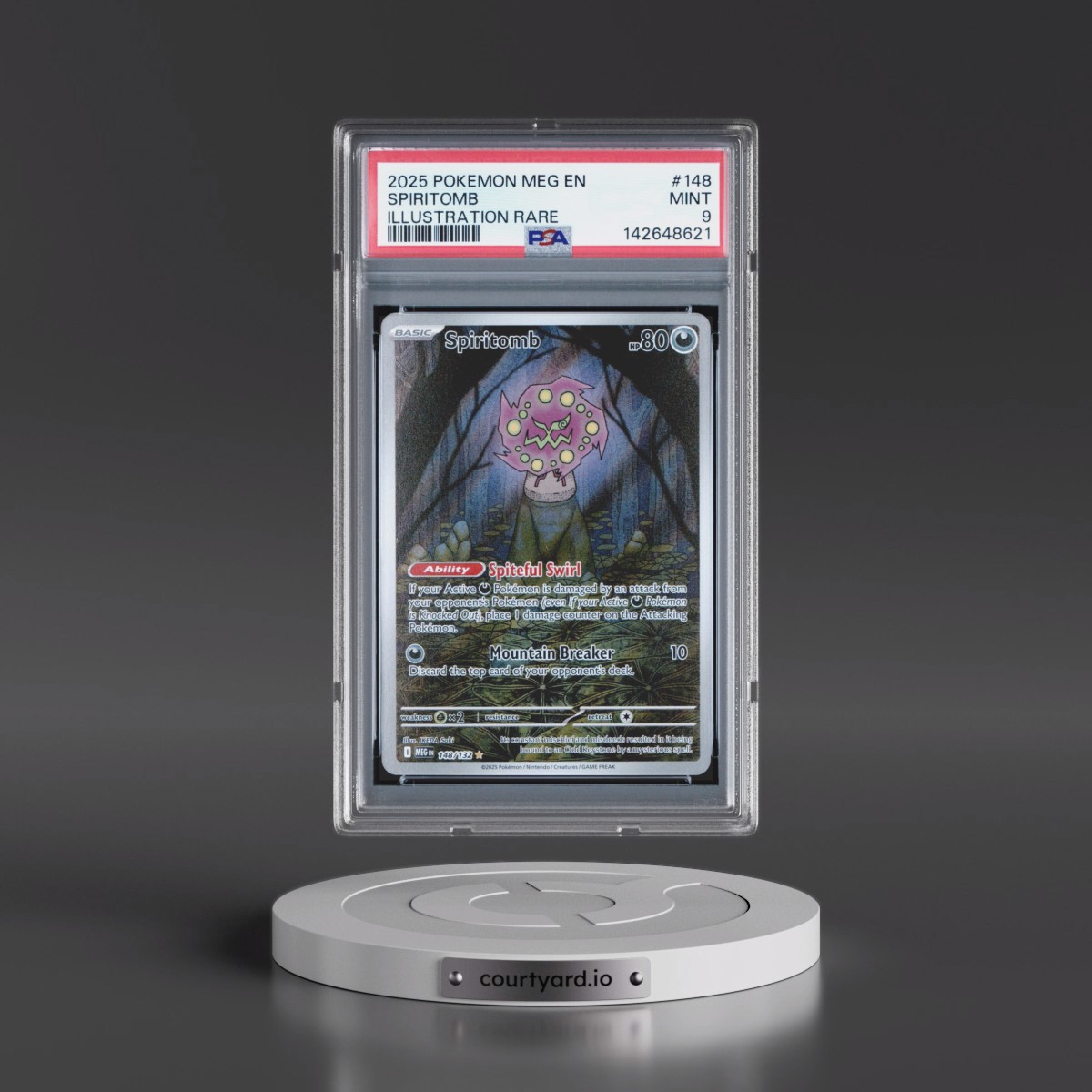 2025 Pokémon Meg EN-Mega Evolution #148 Spiritomb - Illustration Rare (PSA 9 MINT)