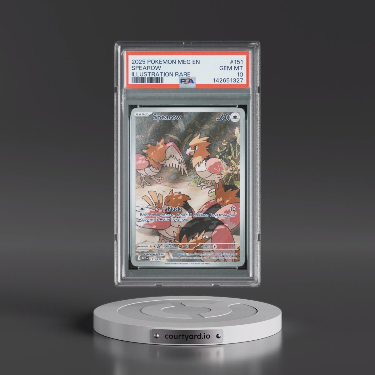 2025 Pokémon Meg EN-Mega Evolution #151 Spearow - Illustration Rare (PSA 10 GEM MINT)