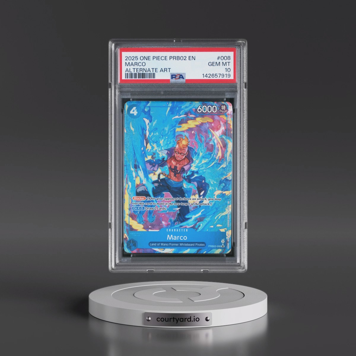 2025 One Piece PRB02-Premium Booster -One Piece Card the Best- Vol.2 #008 Marco - Alternate Art (PSA 10 GEM MINT)