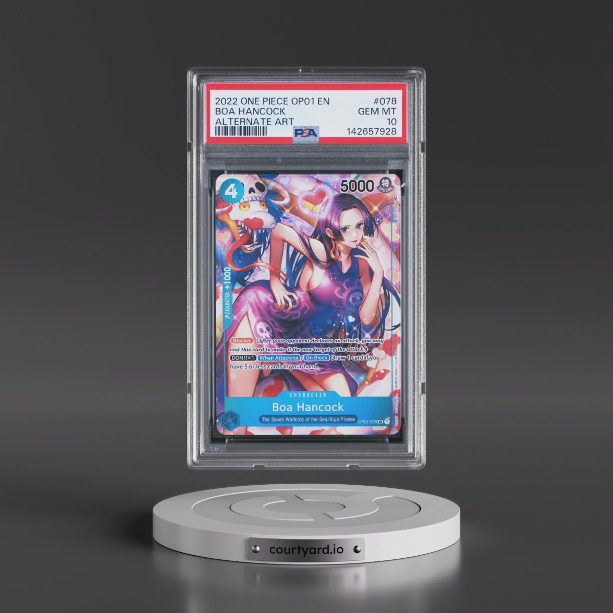 2022 One Piece OP01-Romance Dawn #078 Boa Hancock - Alternate Art (PSA 10 GEM MINT)