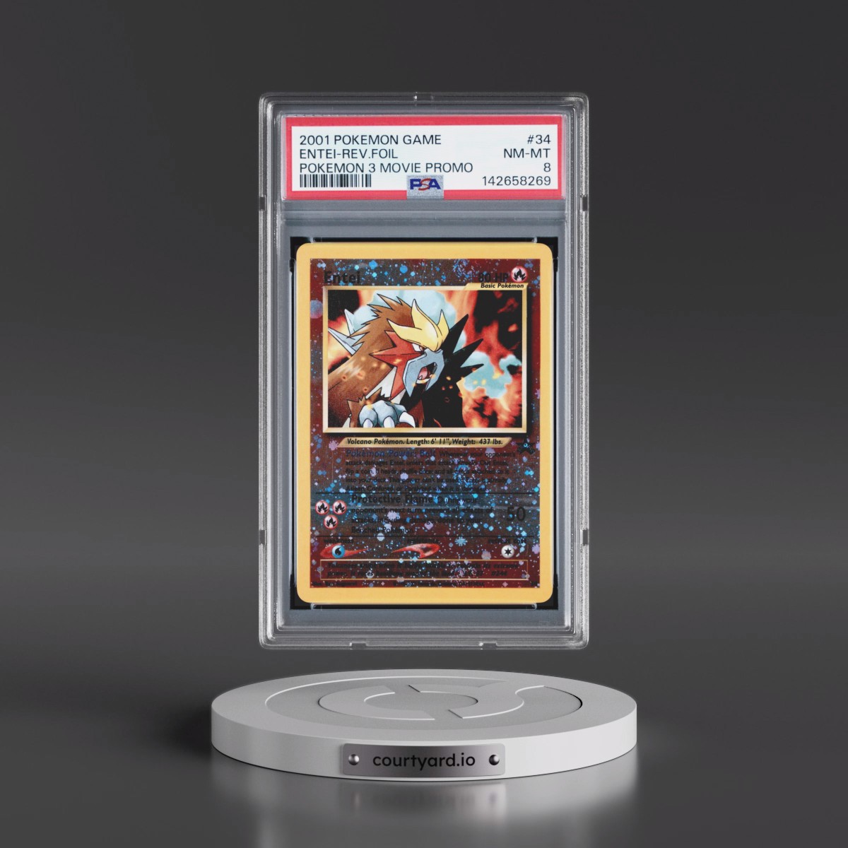 2001 Pokémon Game Movie #34 Entei - Reverse Foil Pokemon 3 Movie Promo (PSA 8 NM-MT)