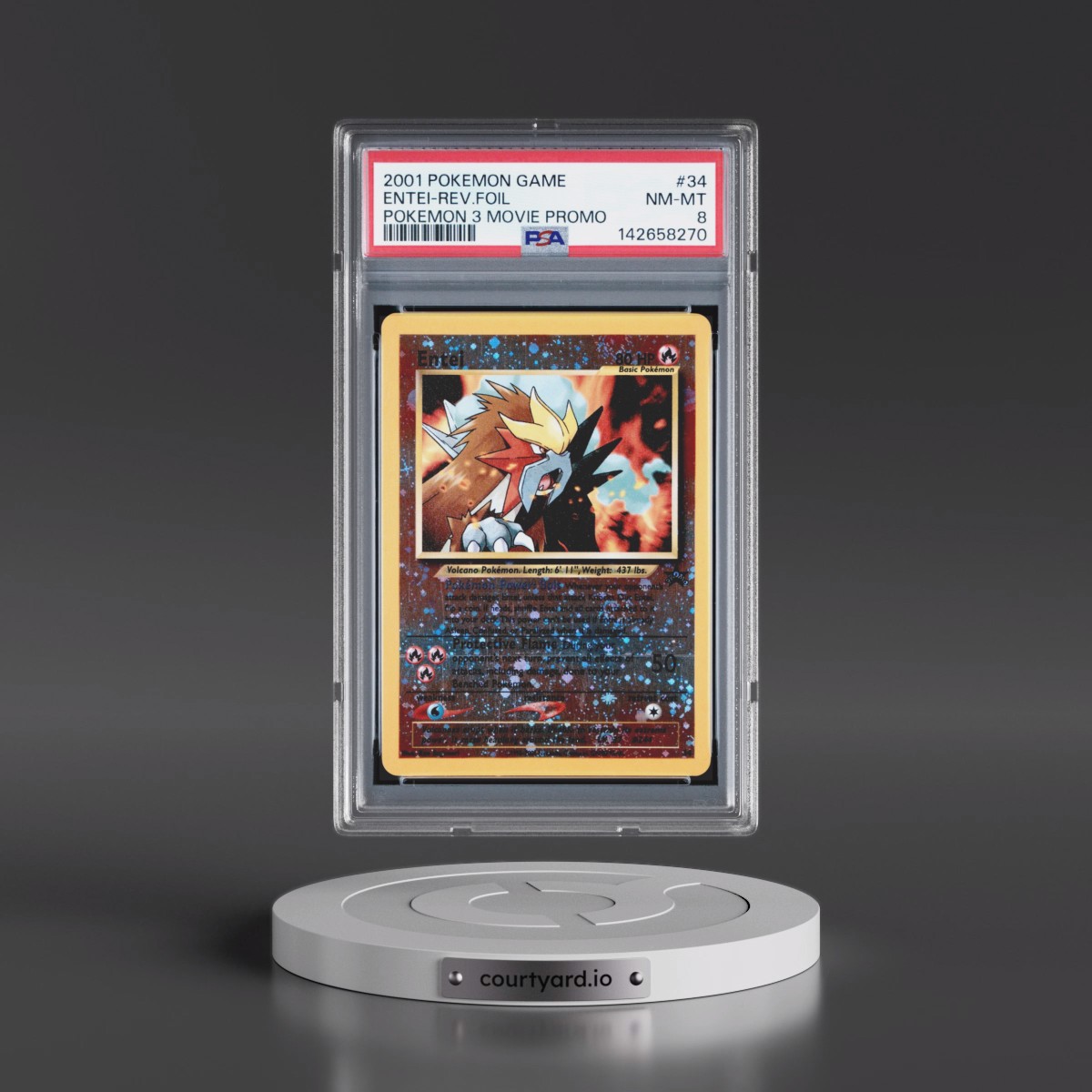 2001 Pokémon Game Movie #34 Entei - Reverse Foil Pokemon 3 Movie Promo (PSA 8 NM-MT)