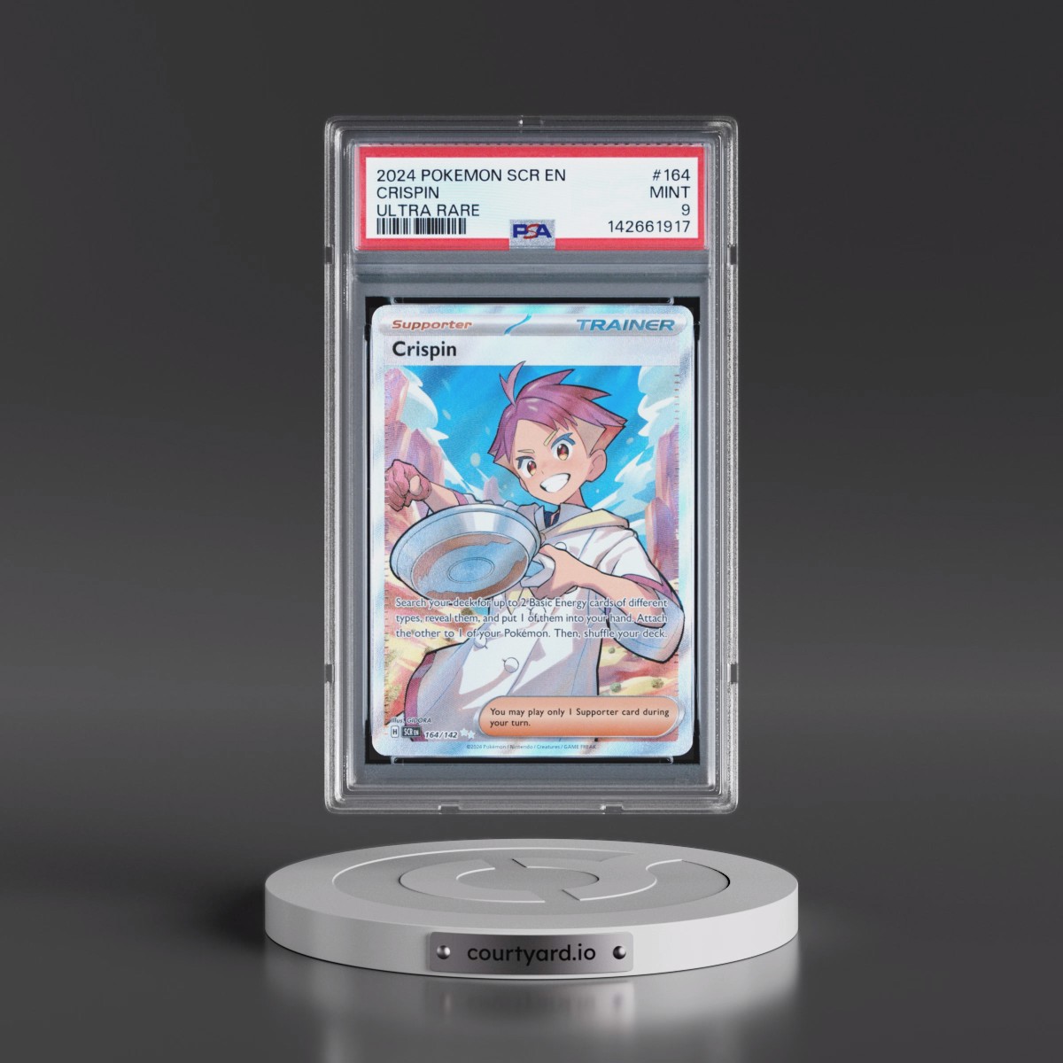 2024 Pokémon Scr EN-Stellar Crown #164 Crispin - Ultra Rare (PSA 9 MINT)