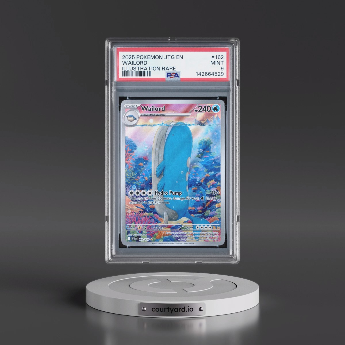 2025 Pokémon Jtg EN-Journey Together #162 Wailord - Illustration Rare (PSA 9 MINT)