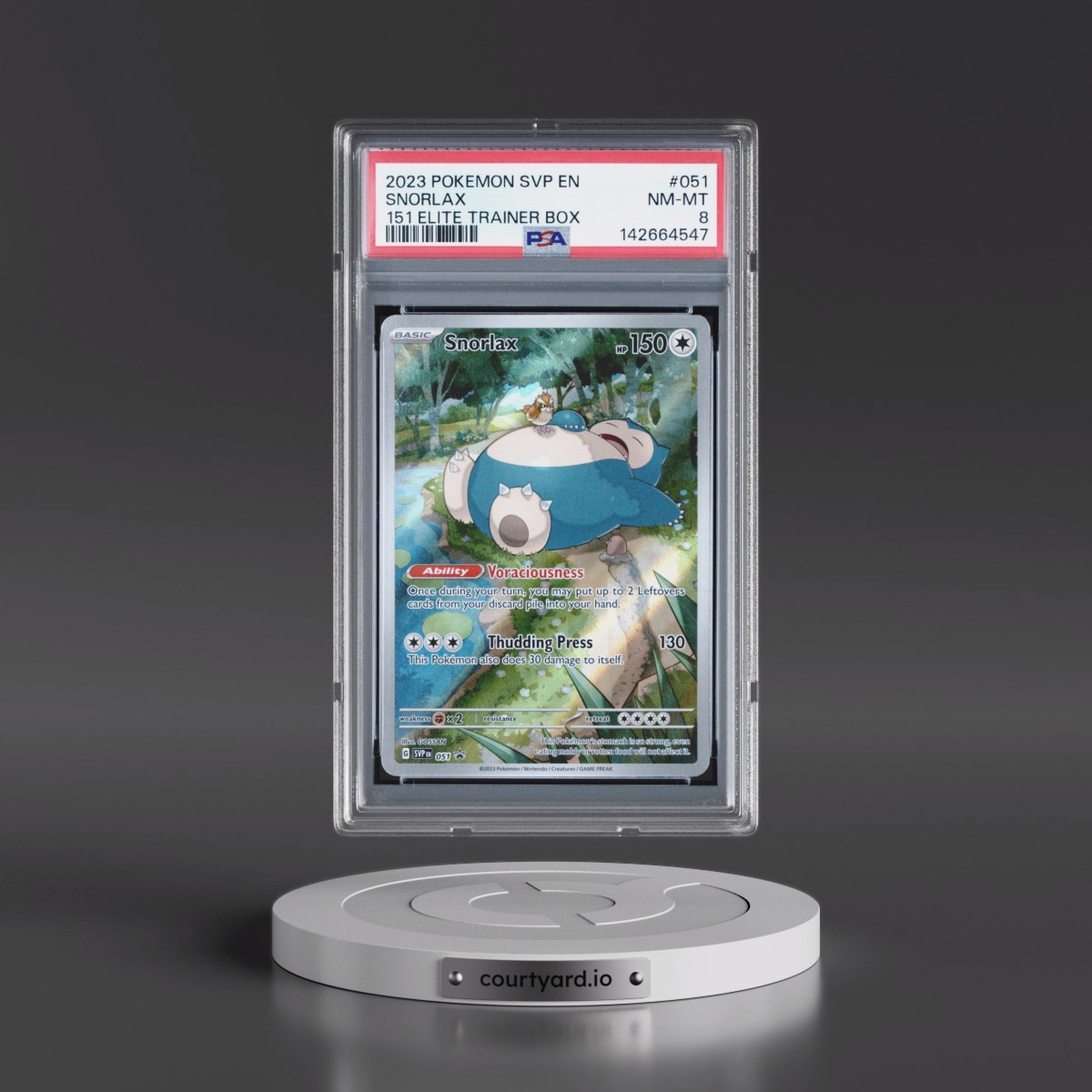 2023 Pokémon Svp EN-SV Black Star Promo #051 Snorlax - 151 Elite Trainer Box (PSA 8 NM-MT)