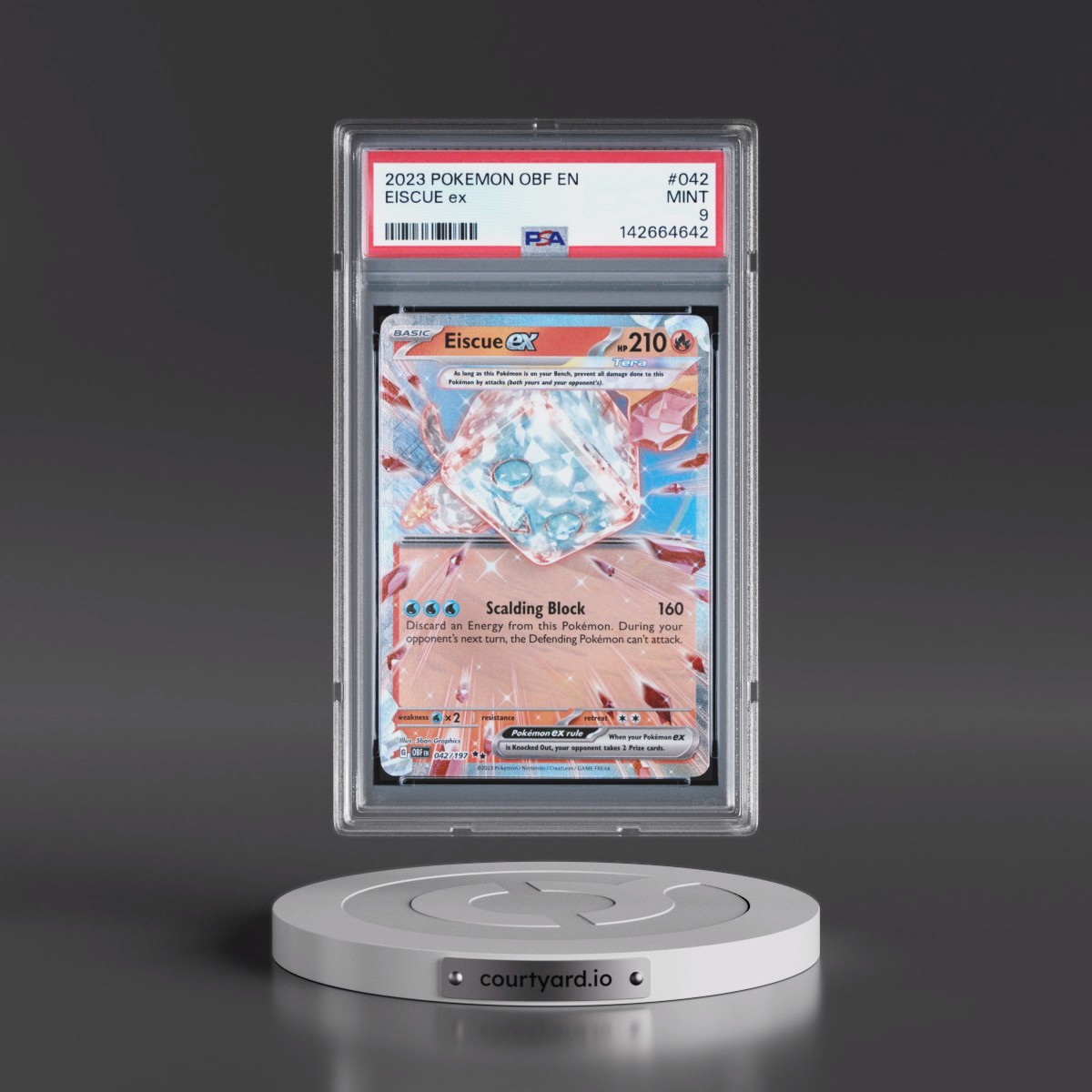2023 Pokémon Obf EN-Obsidian Flames #042 Eiscue EX - Holo (PSA 9 MINT)