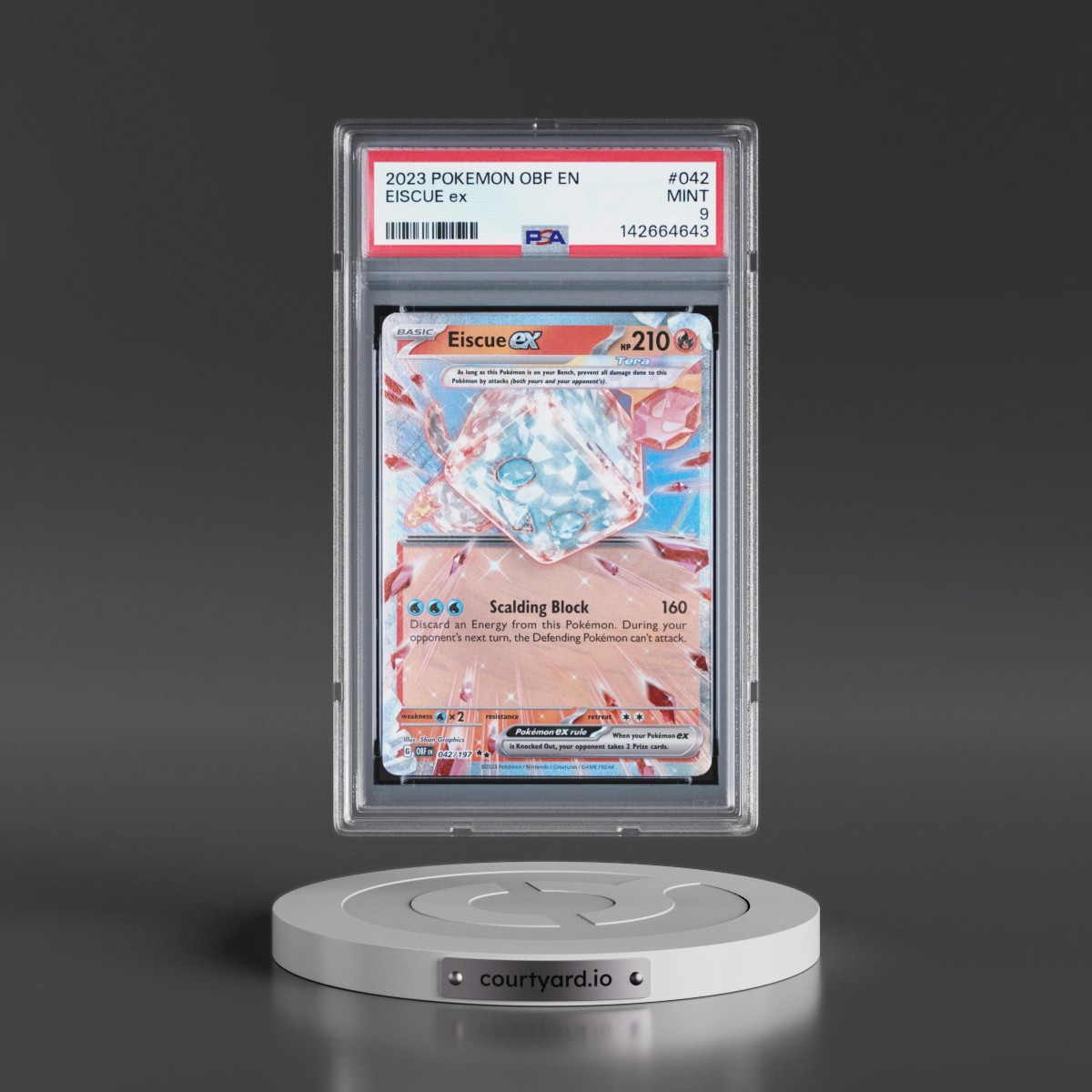 2023 Pokémon Obf EN-Obsidian Flames #042 Eiscue EX - Holo (PSA 9 MINT)
