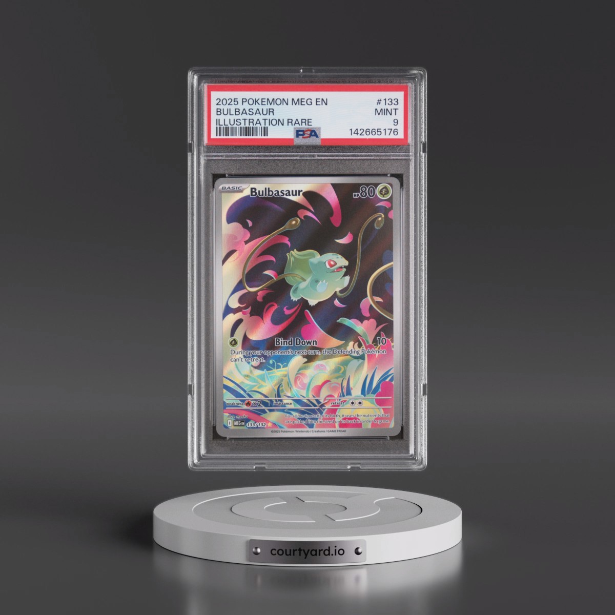 2025 Pokémon Meg EN-Mega Evolution #133 Bulbasaur - Illustration Rare (PSA 9 MINT)