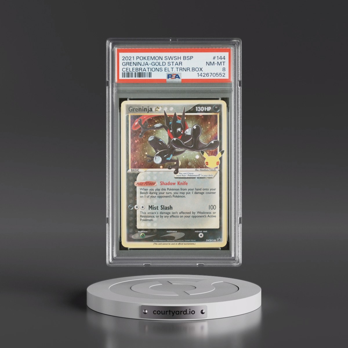 2021 Pokémon Swsh Black Star Promo #144 Greninja-Gold Star - Celebrations Elite Trainer Box (PSA 8 NM-MT)