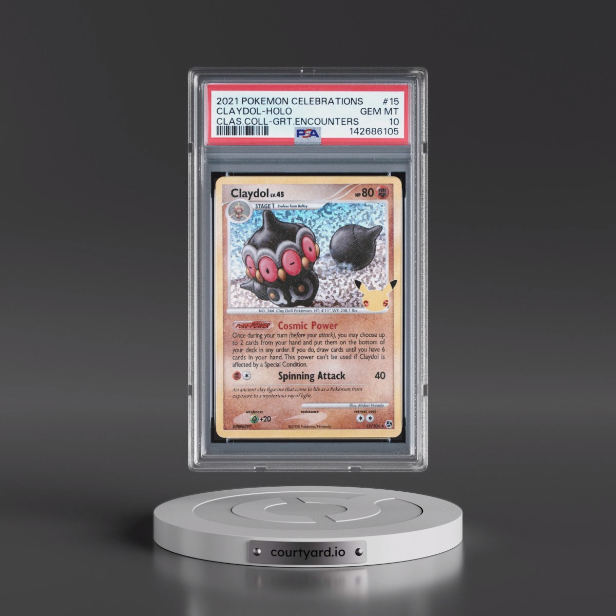 2021 Pokémon Celebrations Classic Collection #15 Claydol - Holo (PSA 10 GEM MINT)