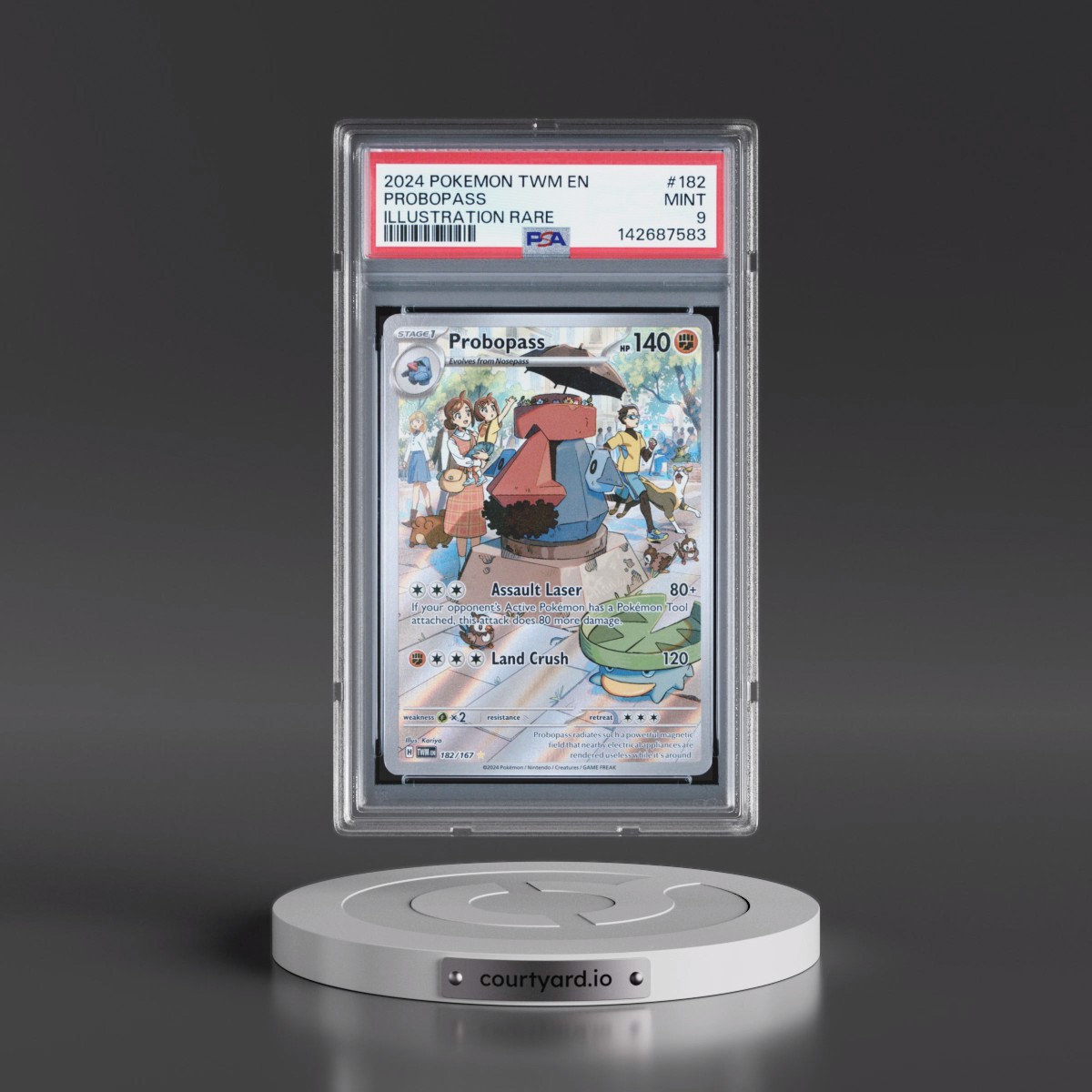2024 Pokémon Twm EN-Twilight Masquerade #182 Probopass - Illustration Rare (PSA 9 MINT)