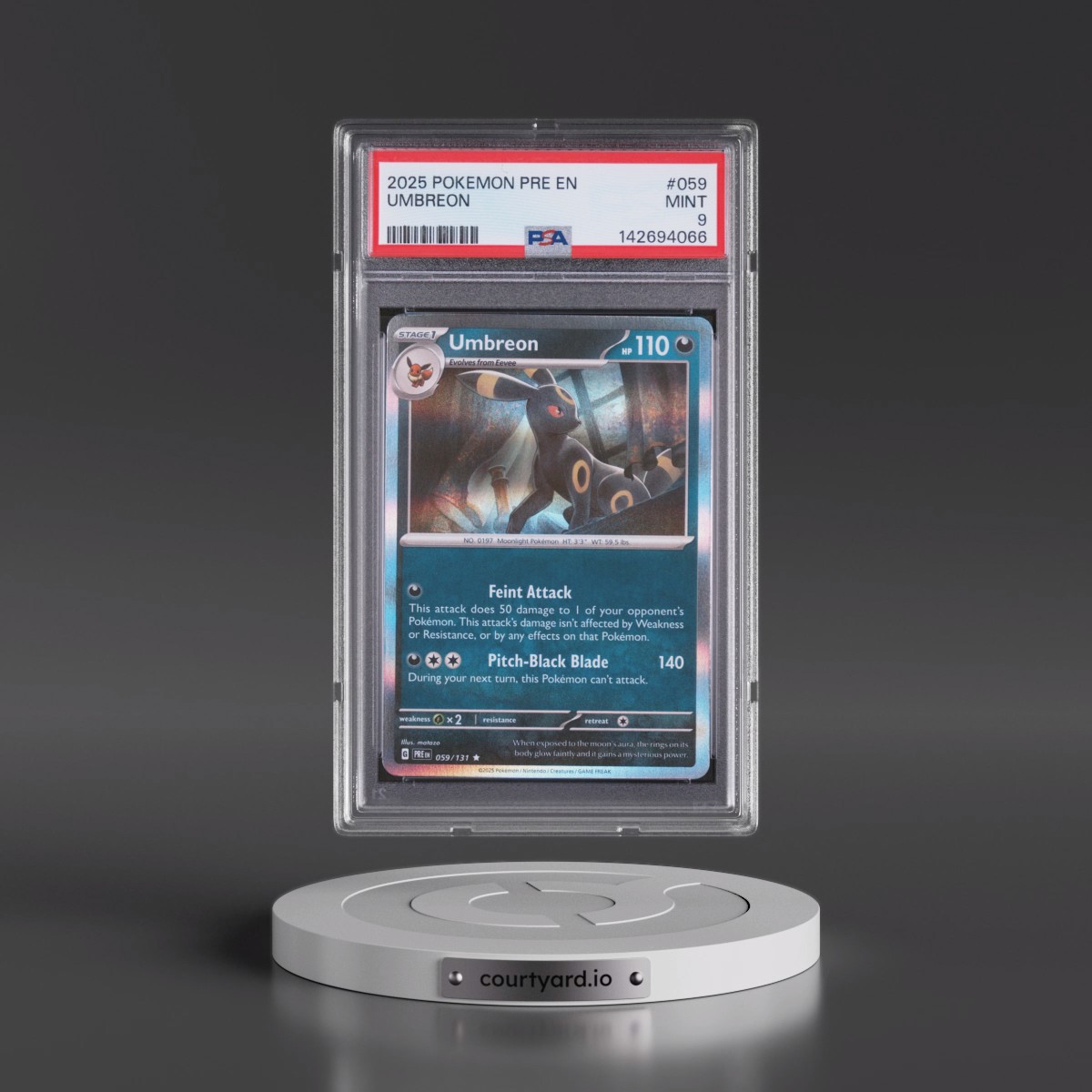 2025 Pokémon Pre EN-Prismatic Evolutions #059 Umbreon (PSA 9 MINT)