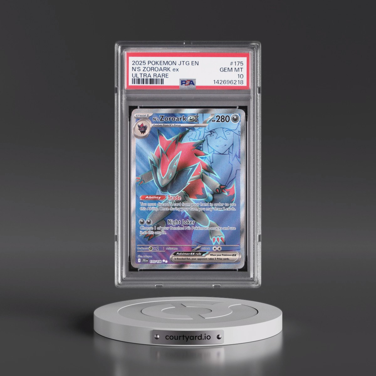 2025 Pokémon Jtg EN-Journey Together #175 N's Zoroark EX - Holo Ultra Rare (PSA 10 GEM MINT)