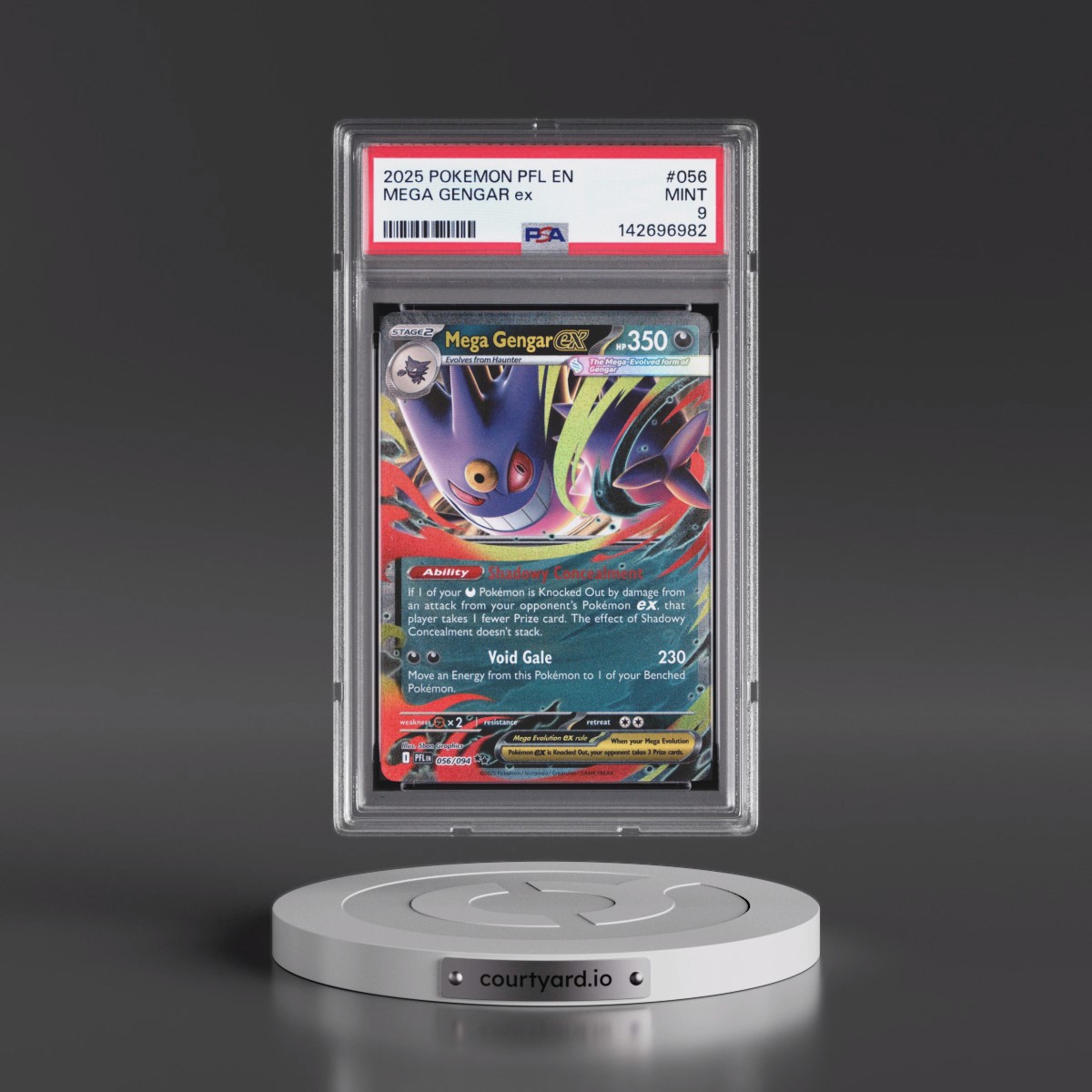 2025 Pokémon Pfl EN-Phantasmal Flames #056 Mega Gengar EX - Holo (PSA 9 MINT)