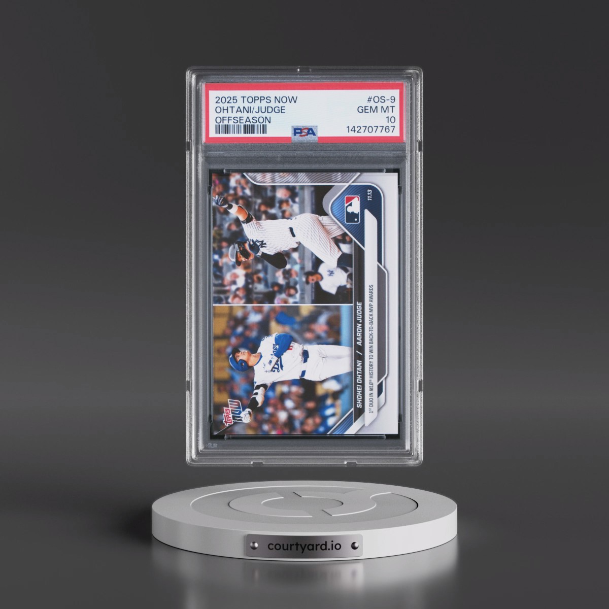 2025 Topps Now Offseason #OS-9 Aaron Judge/Shohei Ohtani (PSA 10 GEM MINT)