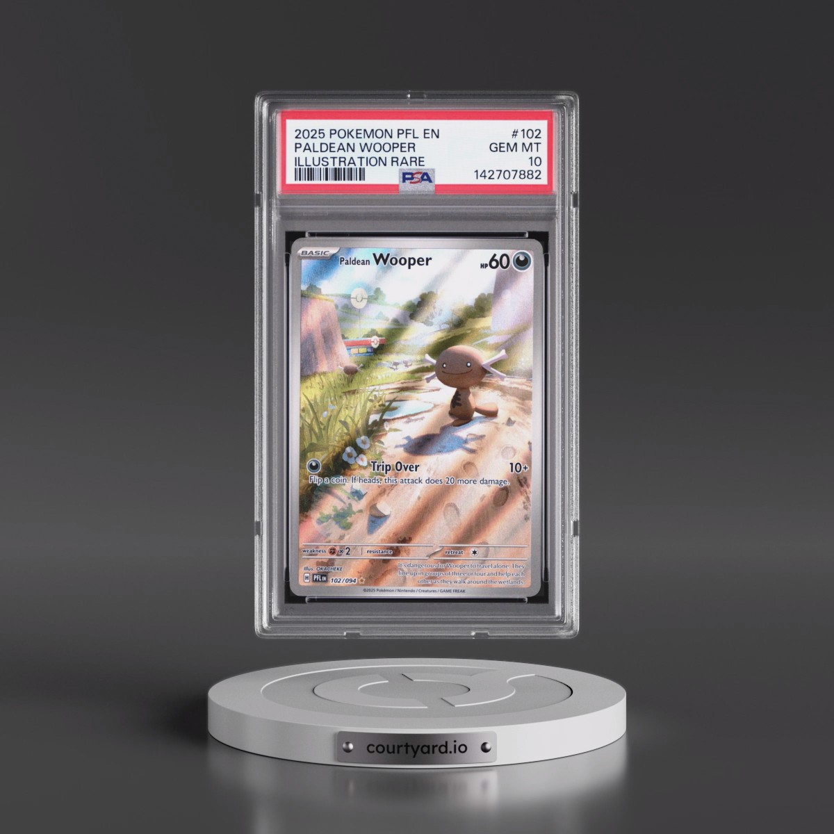 2025 Pokémon Pfl EN-Phantasmal Flames #102 Paldean Wooper - Illustration Rare (PSA 10 GEM MINT)