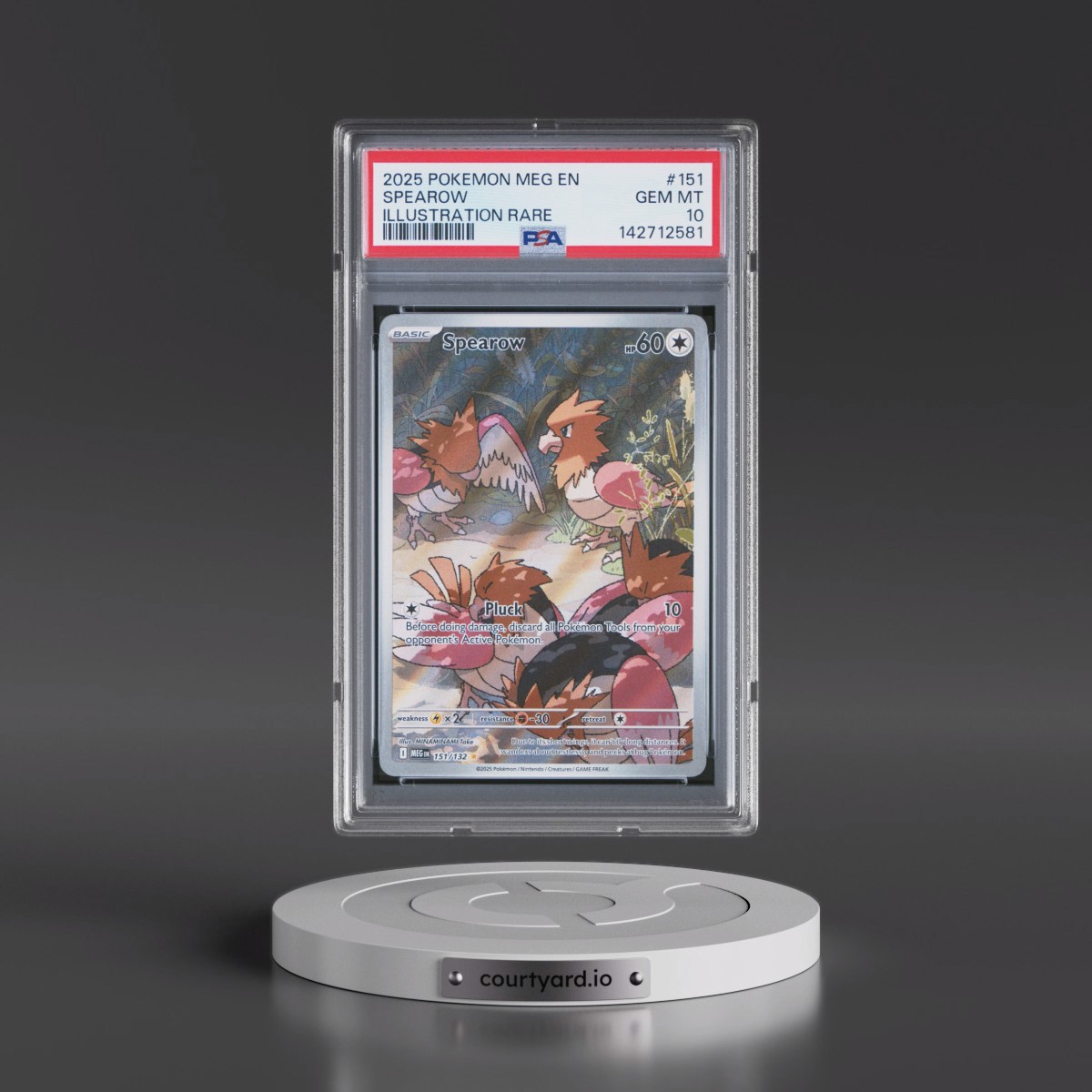 2025 Pokémon Meg EN-Mega Evolution #151 Spearow - Illustration Rare (PSA 10 GEM MINT)
